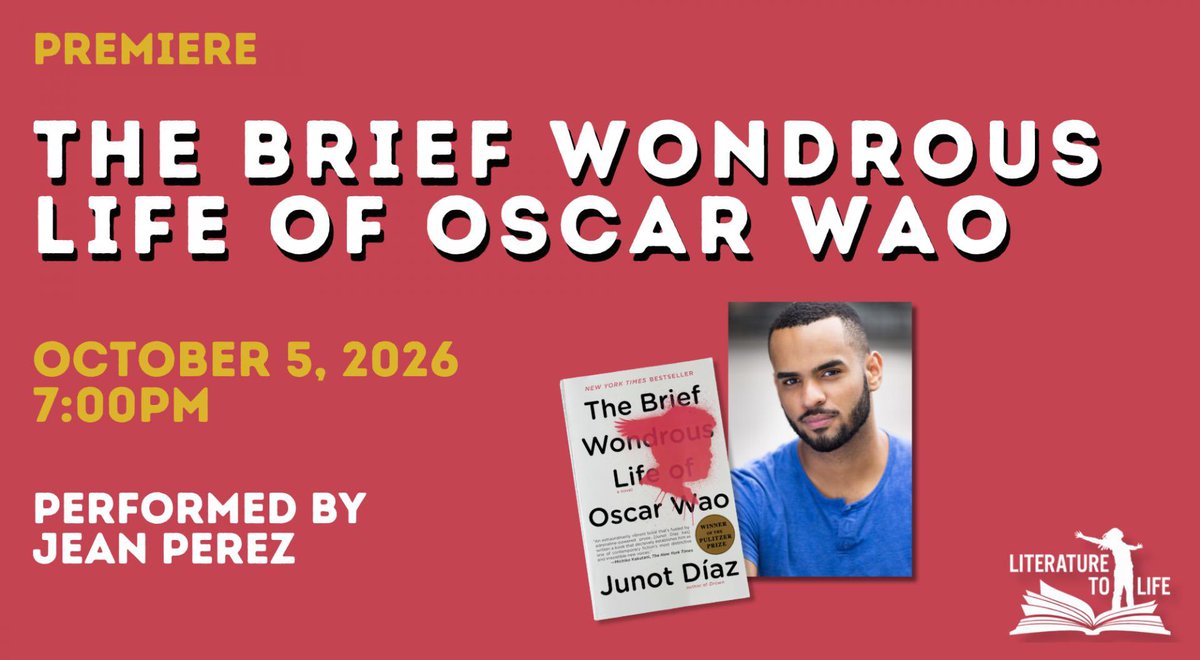 Uptowncollectiv's tweet photo. 📢Uptown Today: Literature to Life presents The Brief Wondrous Life of Oscar Wao📢
The Brief Wondrous Life of Oscar Wao
Date: Monday, October 5th | Doors: 6:30pm | Show & Talkback: 7–8:30pm | $20 General Admission
More Info: https://t.co/QDelhakAsg
#NoMAA #UnitedPalace https://t.co/qROus0nLaK
