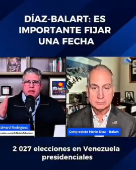 CuervoDko's tweet photo. @OrlvndoA @MarioDB @berniemoreno El congresista republicano @MarioDB respalda que los Estados Unidos establezcan una fecha para las elecciones en Venezuela y considera positivamente la propuesta de @berniemoreno de realizarlas el 24 de julio del año 2027. https://t.co/8AlFPJETCq