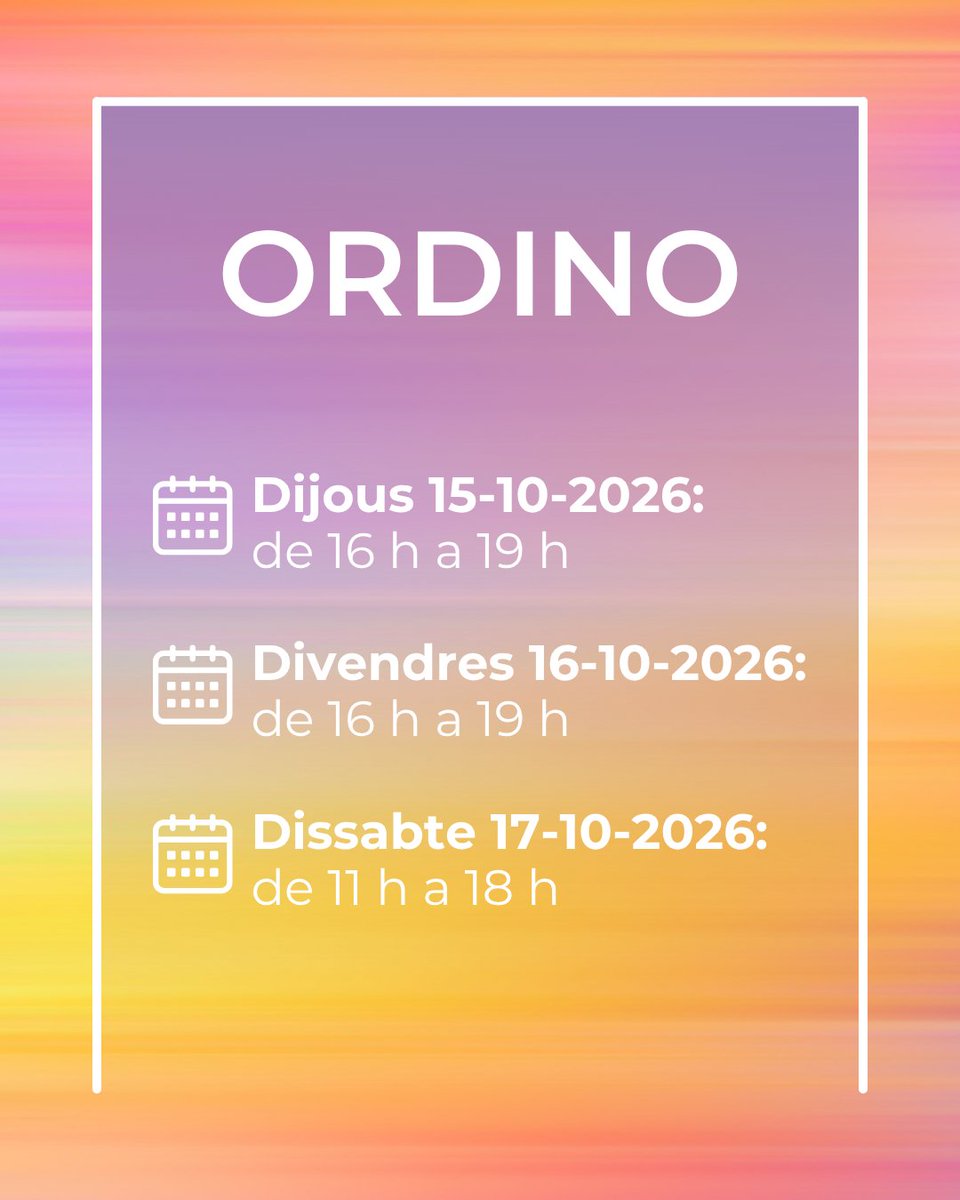 ReciclemBe's tweet photo. 📣 PUNT EBUR – ORDINO 📣

Del 15 al 17 d'octubre, ens trobaràs a la placeta del parc de Prat de Call a Ordino! ✨
👀 Hi trobaràs informació, jocs, premis i un espai d’intercanvi per fomentar les #3R ♻️

#reciclembe #Andorra #PuntEbur #Intercanvi #SumaPunts https://t.co/EdnupVPhaL