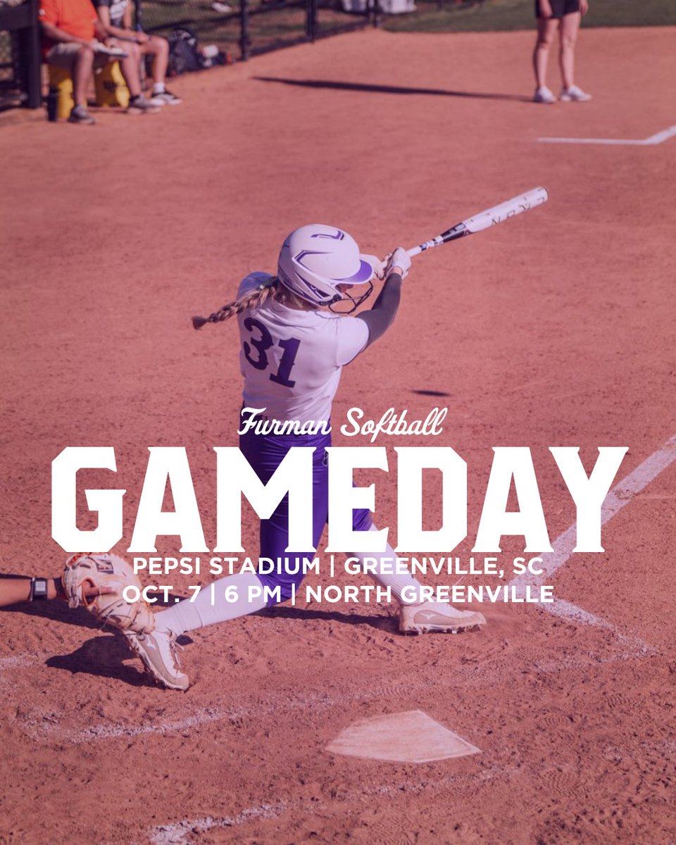 FurmanSB's tweet photo. Gamedays are back ‼️

🆚 North Greenville
⏱️ 6 pm. EST
📍 Pepsi Stadium
🎟️ Free Admission https://t.co/bZeWNYUcJS