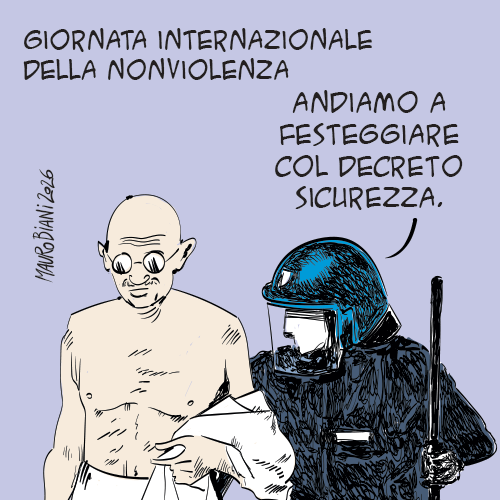maurobiani's tweet photo. #Taglioalto #nonviolenza #decretisicurezza 
Per @ilvenerdi 2 ottobre https://t.co/glSek41n4S