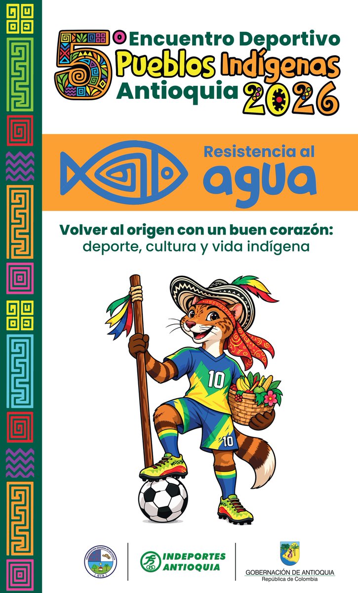 IndigenasAnt's tweet photo. ¿Resistir 3 minutos bajo del agua?
¿En cuánto tiempo sube un embera al árbol más alto?
¿Qué tan preciso es un chamí en el tiro con la cerbatana?
¿Son imbatibles los gunadules en fútbol?

V Juegos Deportivos Indígenas. Final.
Dabeiba, octubre 6 al 10.
@GobAntioquia @IndeportesAnt https://t.co/PHkeHKk5XA