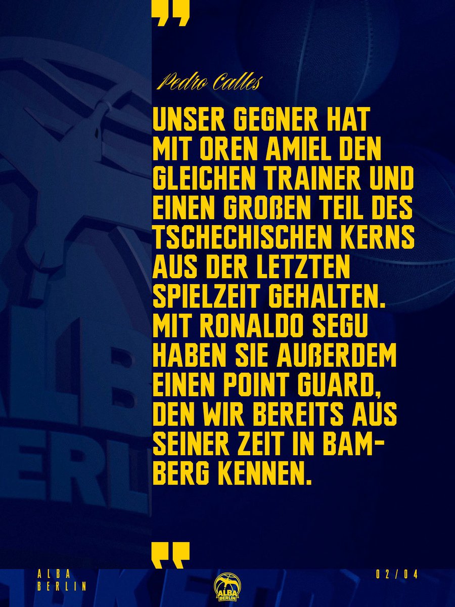 albaberlin's tweet photo. Champions League season 2026/27 loading ⌛️

Am Mittwoch starten wir auswärts bei Slavia Prag in die neue BCL-Saison.

🔗📰 Vorbericht: https://t.co/pGCyni5irE

📺 Alle ALBA-Spiele in der @BasketballCL live nur bei MAGENTA SPORT! https://t.co/dxSsjXEu16