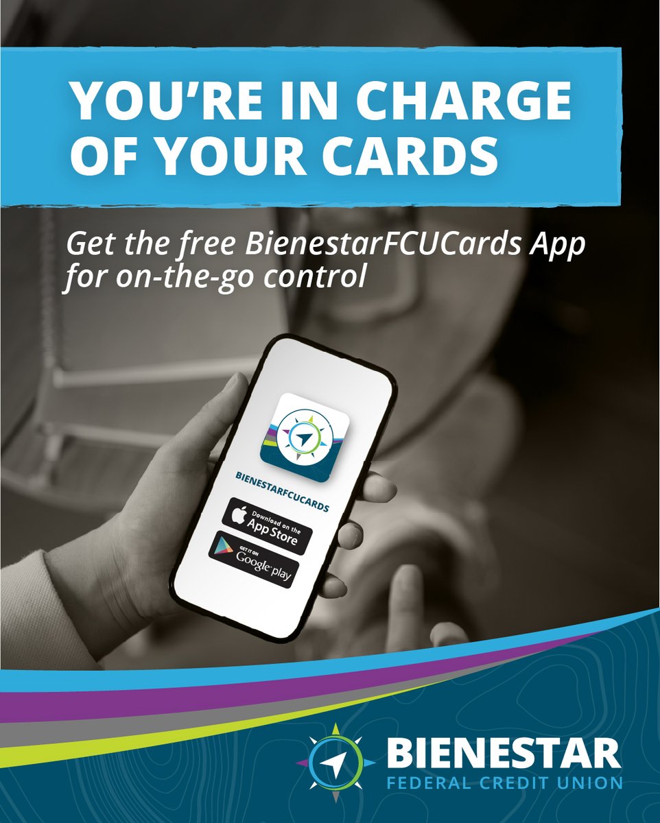 bienestarfcu's tweet photo. You're in charge of your cards!

Get the free BienestarFCUCards app for on-the-go control!

Learn more - https://t.co/nxaqynwt9J

#HealthcareProfessionals #creditunions #CUDifference https://t.co/KZ5L8882o2
