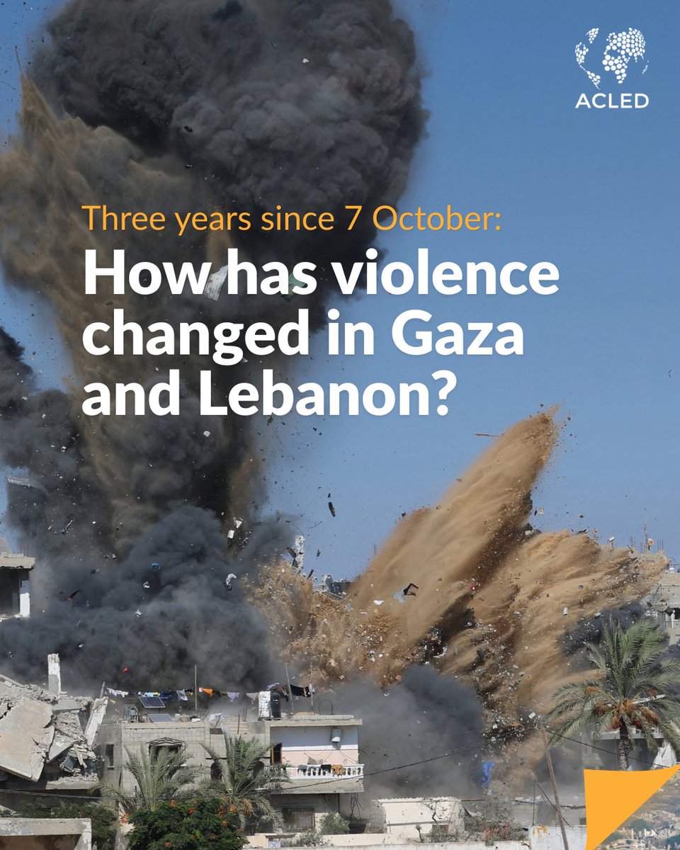 ACLEDINFO's tweet photo. Ceasefires in #Gaza and #Lebanon, reached in part through US pressure on Israel, have reduced violence but have not brought it to an end.

#ACLED’s Middle East Analyst says that Israel’s October elections could bring a new government and change the timing or intensity of Israeli operations, but are unlikely to alter the country’s broader security and military objectives.