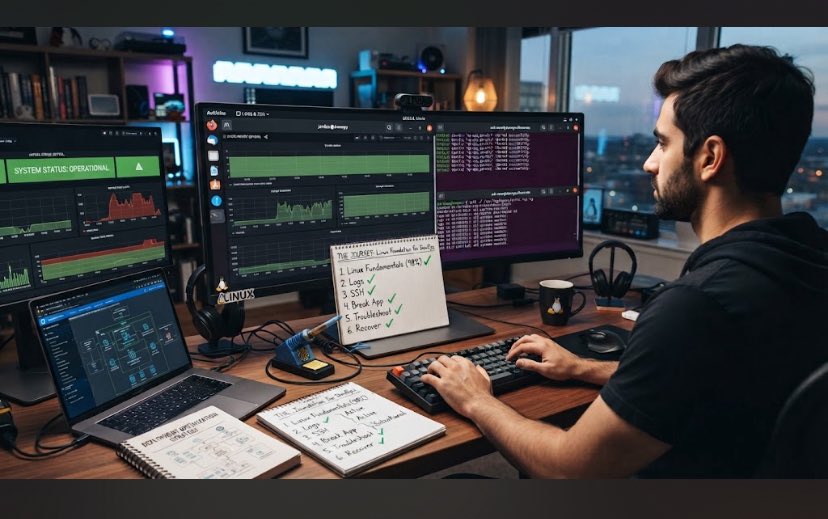 Dev_Tgod1's tweet photo. I’m about 98% through the Linux foundation I’ve been building for DevOps.

The remaining pieces:
→ Logs
→ SSH
After that, I don’t want to keep collecting Linux commands. https://t.co/vh2PW1JYIU