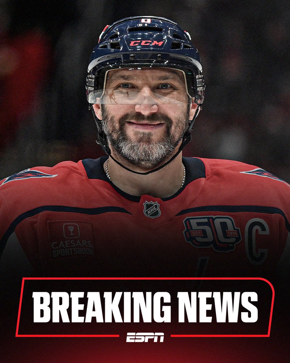 espn's tweet photo. Breaking: Alex Ovechkin has announced on social media that this will be his final season in the NHL. https://t.co/MycsqANWkj