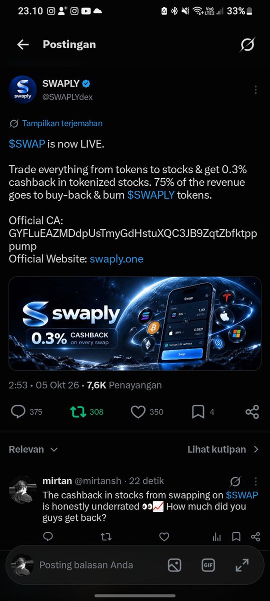 mirtansh's tweet photo. @CryptoWithCGA @SWAPLYdex https://t.co/6EggQgDZ5F
