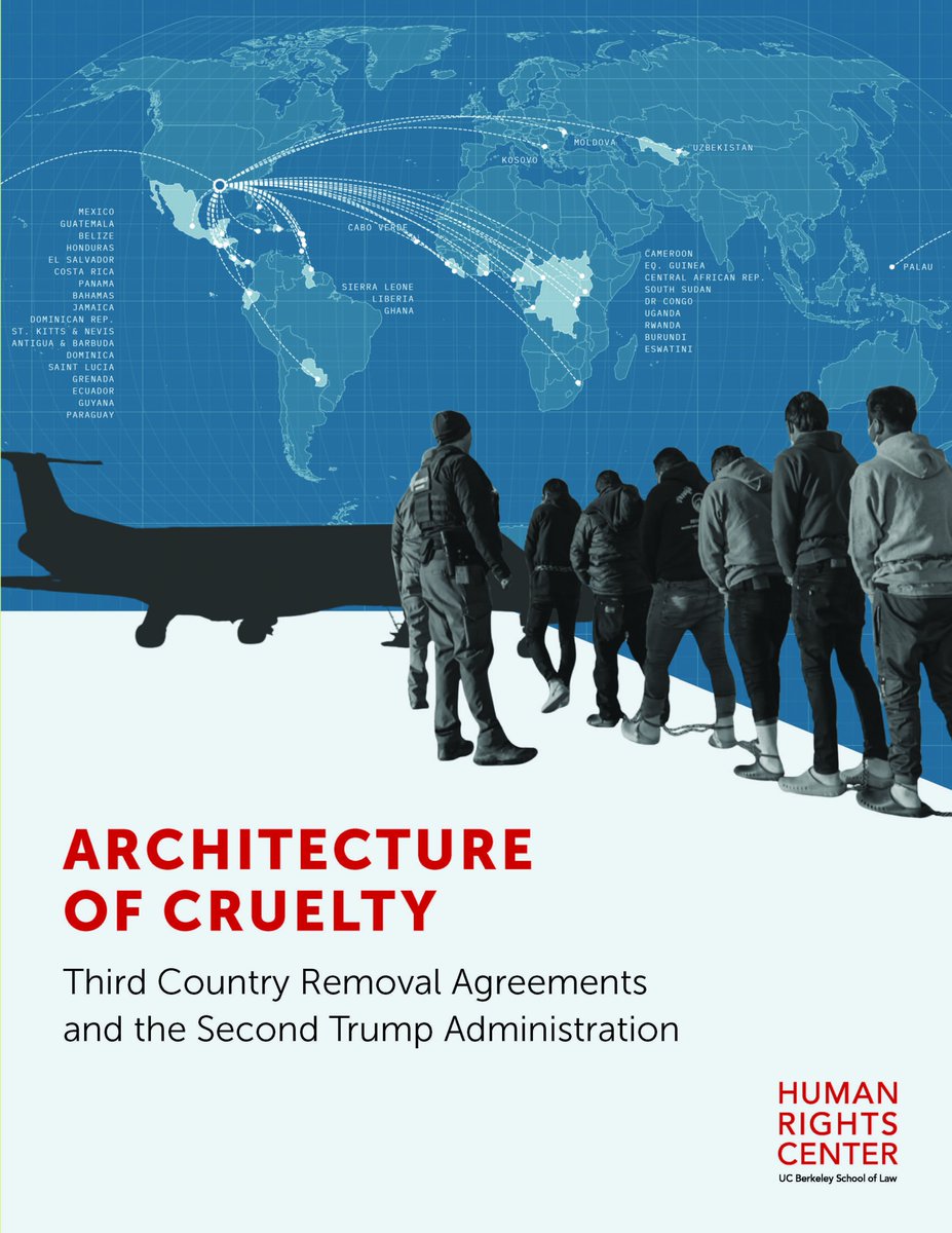 hrcberkeley's tweet photo. 🧵1/3 We've just released "Architecture of Cruelty," the first major legal and empirical analysis of the U.S. third country removal system based on 18 months of research with @ForbiddenStories' #DeportationProject:

📖 Read the full report: https://t.co/NN4zYaMNdy https://t.co/ShzicXe6ds