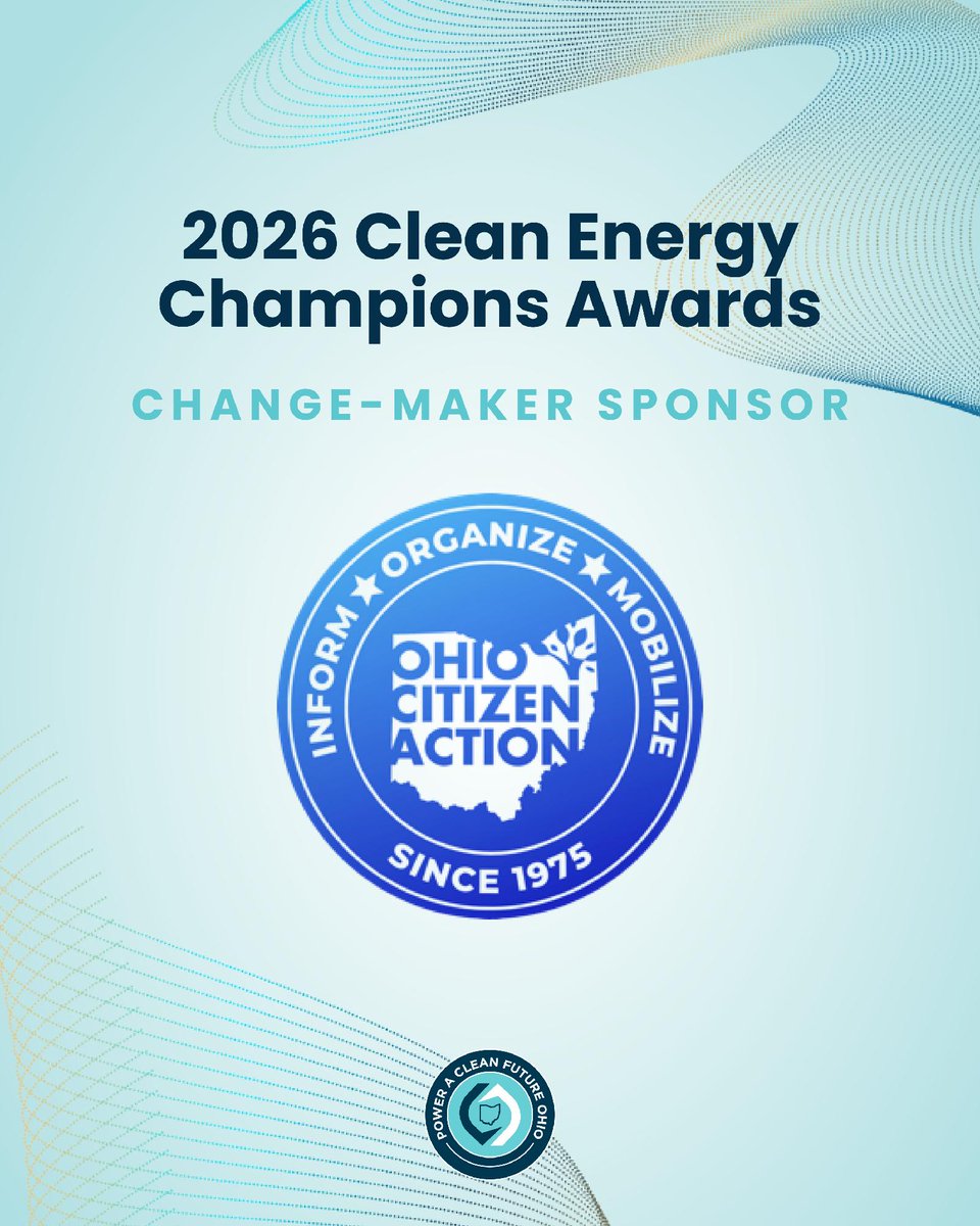 PoweraCleanOH's tweet photo. Thank you to @OHIOcitizenact for sponsoring the Clean Energy Champions Awards! We can’t wait to celebrate Ohio’s local leaders with you on Thursday! https://t.co/SkY0TQGLZV