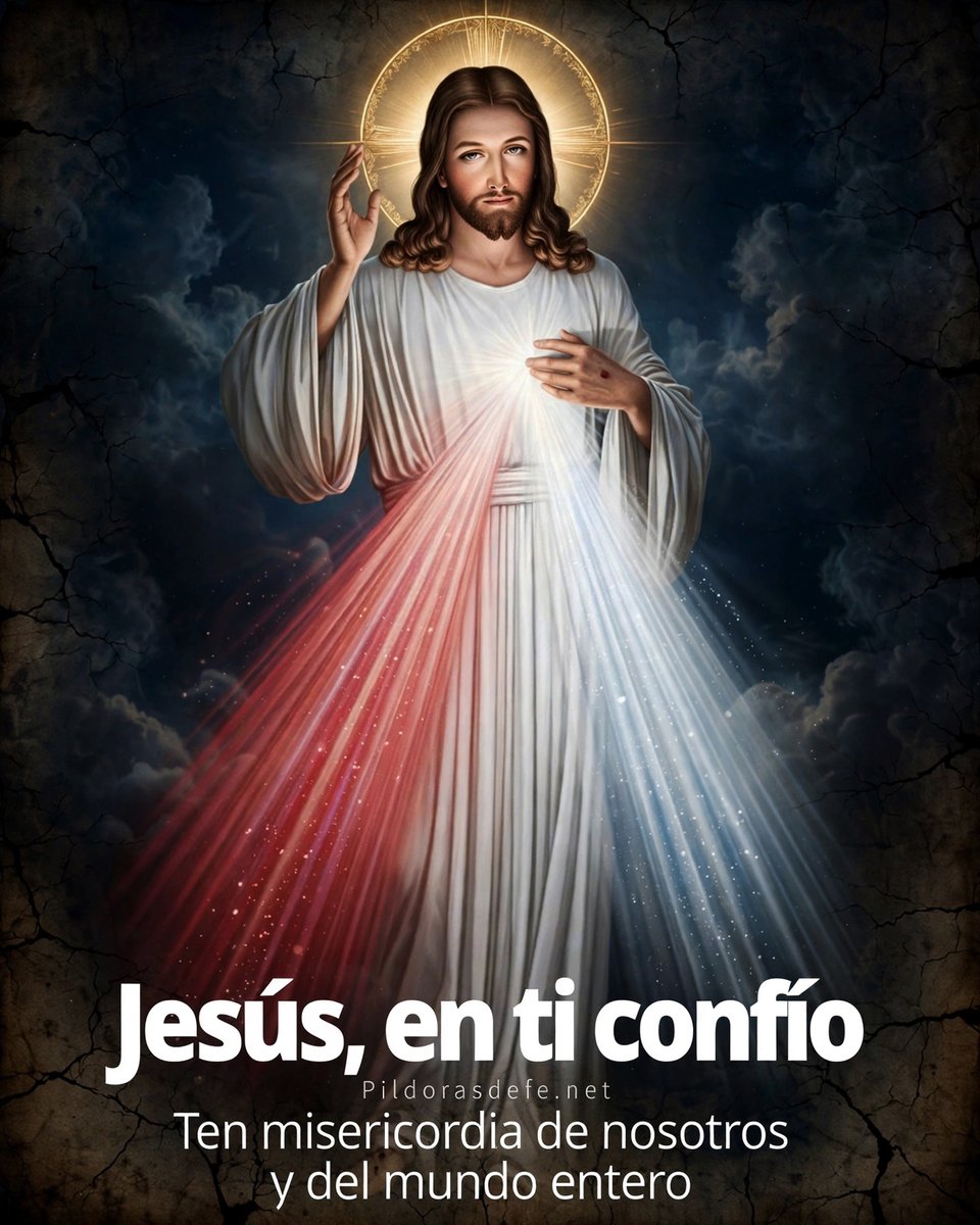 Pildorasdefe's tweet photo. Jesús, bajo tu misericordia entregamos en esta semana

Líbranos de peligros,
Protégenos del mal,
Libéranos de miedo y ansiedad,
Ayúdanos con nuestras cargas,
Danos la capacidad de perdonar,
Alivia nuestros sufrimientos.

Jesús, en vos confío.

🙌 https://t.co/EajGWt9esD