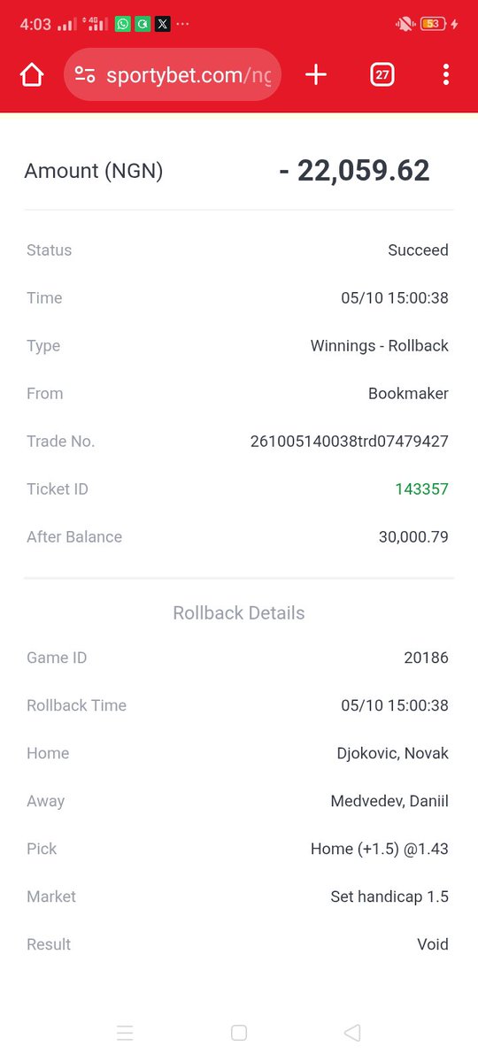 Jaidwestern99's tweet photo. @Afc_saks1 @Mrbankstips Pls can you kindly help out @SportyBet deducted my winnings from the @Mrbankstips you posted today 😭😭😭 https://t.co/OiZi2CF7Tx