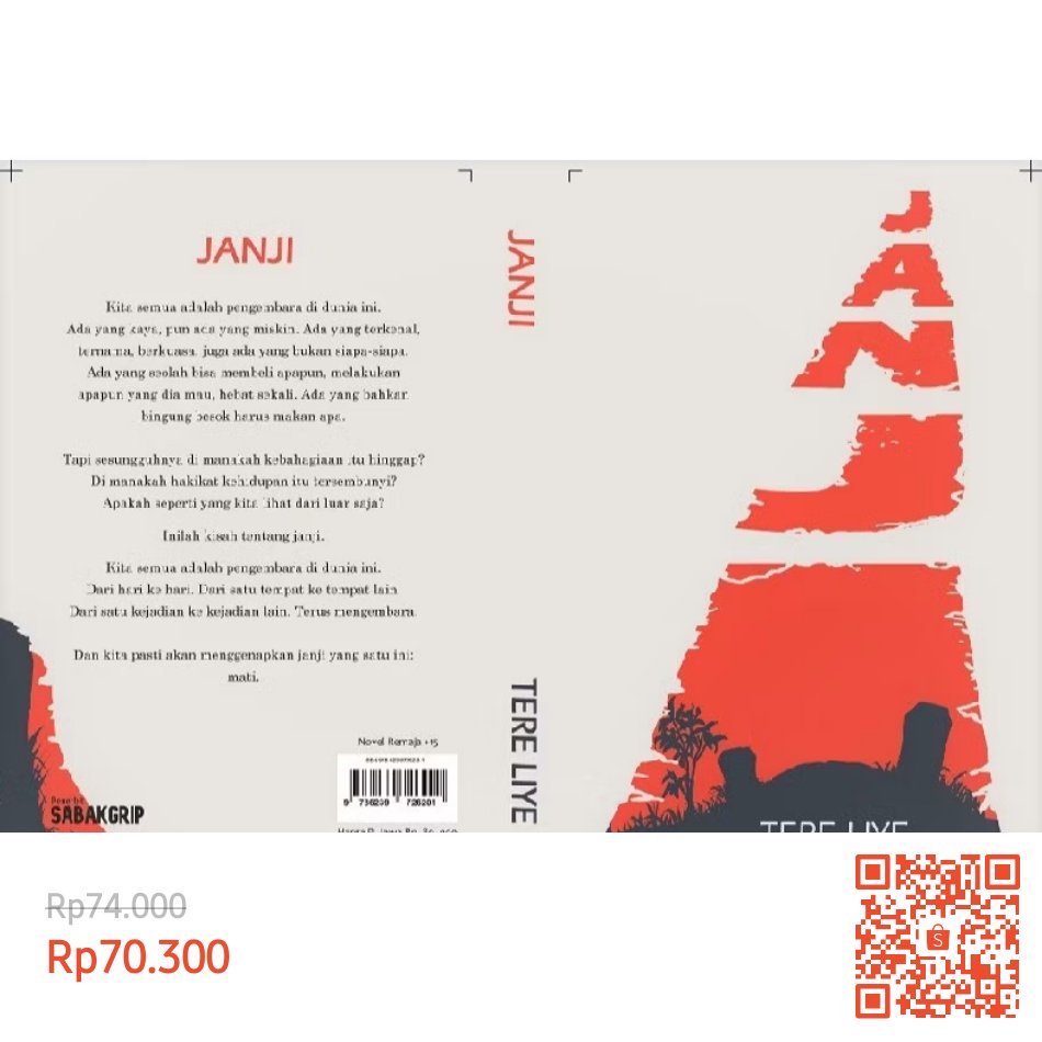 naadhiroh_'s tweet photo. lama gabaca buku. semoga besok besok balik rajin lagiiiiiii

tere liye - janji

ini novel dengan pelajaran hidup terbanyak yang pernah aku baca. bener bener belajar jadi orang baik setelah baca novel ini

Link : https://t.co/YHN9p6c7od https://t.co/W7TTgN3FfF