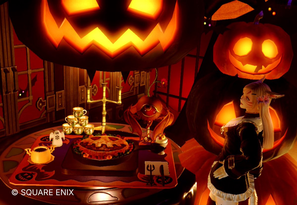 hanane87ff14's tweet photo. 素敵すぎたハロウィンスタジオ🎃🧟👻

フレンドさんがこのメニュー🎃をオムライスって言ってたので、私にとってはオムライスです🍽🫰✨

※後半、撮影夢中になっててお待たせしてしまったヒカセンのプレイヤーさんすみませんでした🙇🏻‍♀️⸒⸒💦

💛thanks🧡🏷️#Past_FF14 
#FF14SS #ミコッテ #うさお https://t.co/HLtgvbzM25