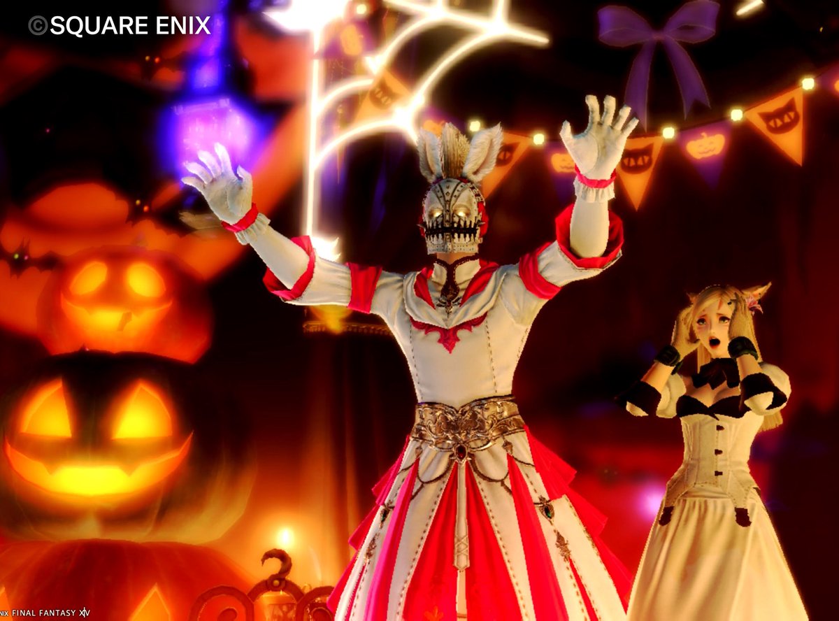 hanane87ff14's tweet photo. 素敵すぎたハロウィンスタジオ🎃🧟👻

フレンドさんがこのメニュー🎃をオムライスって言ってたので、私にとってはオムライスです🍽🫰✨

※後半、撮影夢中になっててお待たせしてしまったヒカセンのプレイヤーさんすみませんでした🙇🏻‍♀️⸒⸒💦

💛thanks🧡🏷️#Past_FF14 
#FF14SS #ミコッテ #うさお https://t.co/HLtgvbzM25