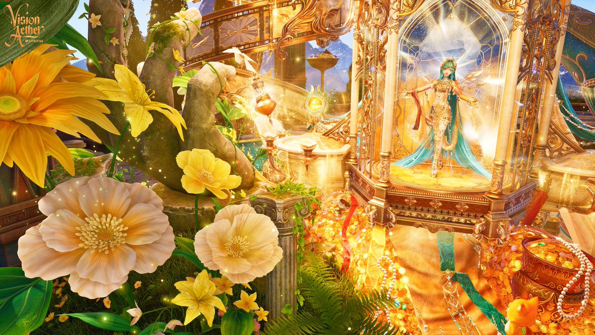 VisionAether's tweet photo. I took this pic & Im proud of it, it’s GORGEOUS✨ 

#InfinityNikki #Nikki #Momo #LoveNikki #ShiningNikki #Infold #HeavensReach #Nikkitwt #Infinity #Anime #Golden #Gold #Cyber #Robot #Turqoise #Cerulean #Yellow #Orange #Cleo #Cleopatra #Egyptian #Egypt #Nature #Composition #chains #Drip