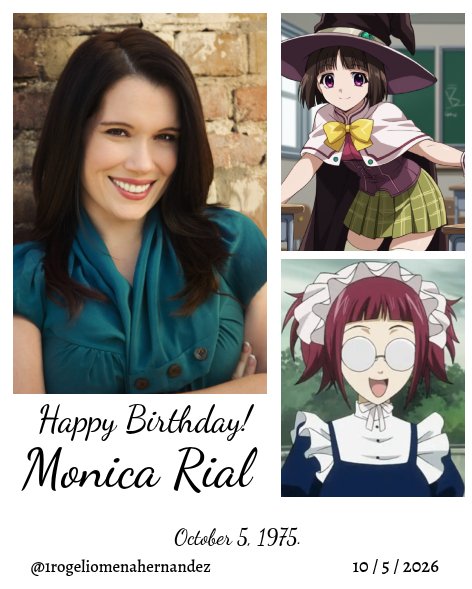 RogelioMena12's tweet photo. Happy Birthday to Monica Rial!
 🎉🎁🎂.

Anime voice actress, voice of Yukari Sendo from Rosario + Vampire and Mey-Rin from Black Butler.

#HappyBirthday #MonicaRial #AnimeVoices #FanArt #Art https://t.co/pfqYZ1XuL6