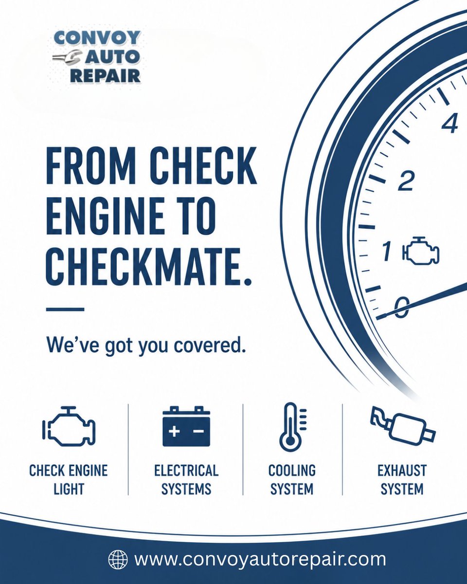 ConvoyAuto's tweet photo. Your car is talking. 👀

Convoy Auto Repair checks the system behind the symptom, from engine diagnostics and electrical testing to cooling and exhaust concerns. 

📞 (858) 217-4279
.
.
.
#ConvoyAutoRepair https://t.co/kiQEzyMwLH