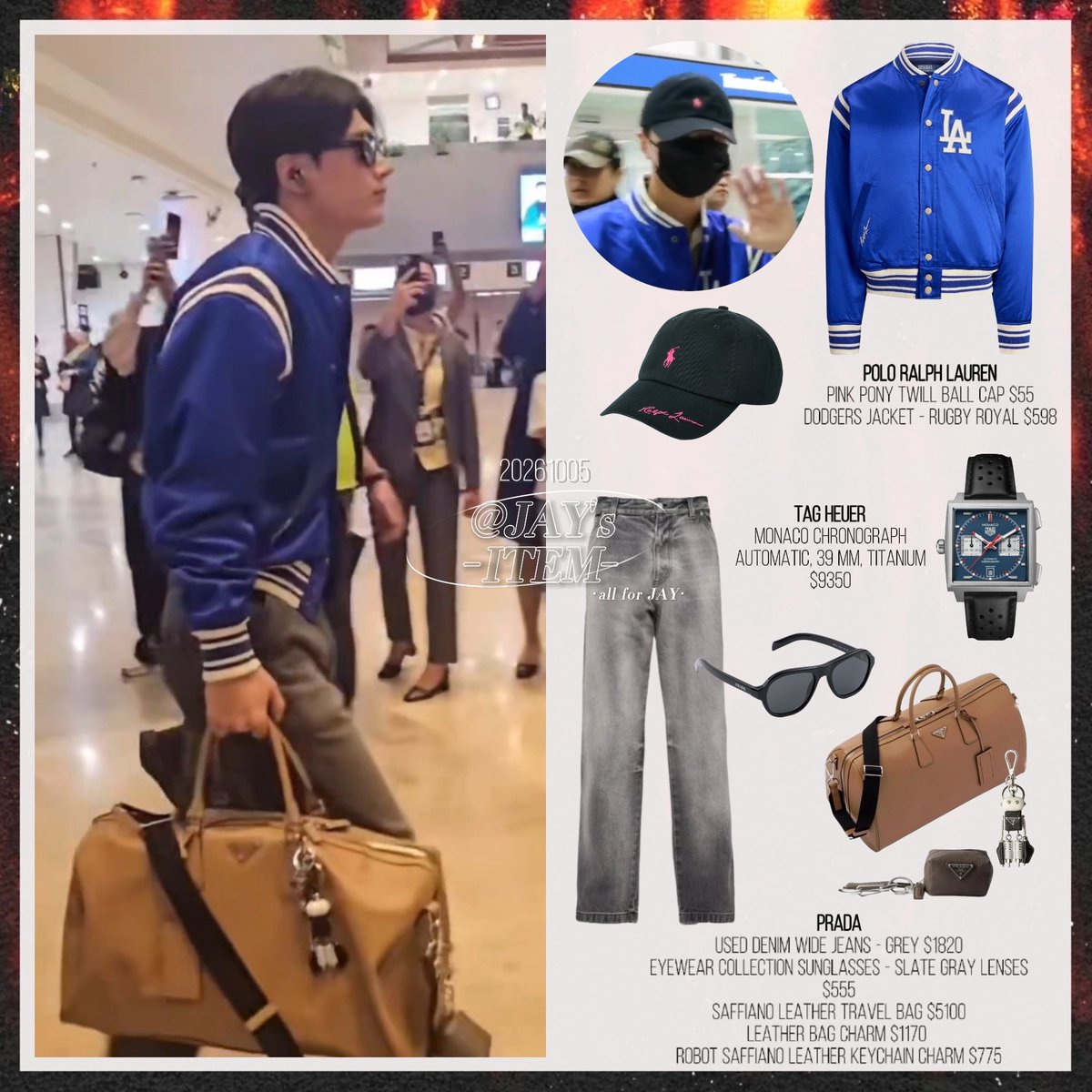 JAYs_ITEM's tweet photo. 🐈⬛ 제이옷장 / JAY's wardrobe
✈️ 261005 MNL ICN
🧢🧥 Polo Ralph Lauren
⌚️ TAG Heuer
🕶👖👜💎 PRADA
#TAGHeuer #PoloRalphLauren #PRADA
#엔하이픈 #제이 #엔하이픈_제이
#ENHYPEN #JAY #ENHYPEN_JAY
#박종성 #종성 #ジェイ
#종민수 #종민수템 #손민수 #손민수템 🌟 https://t.co/FuWQWCnIC9