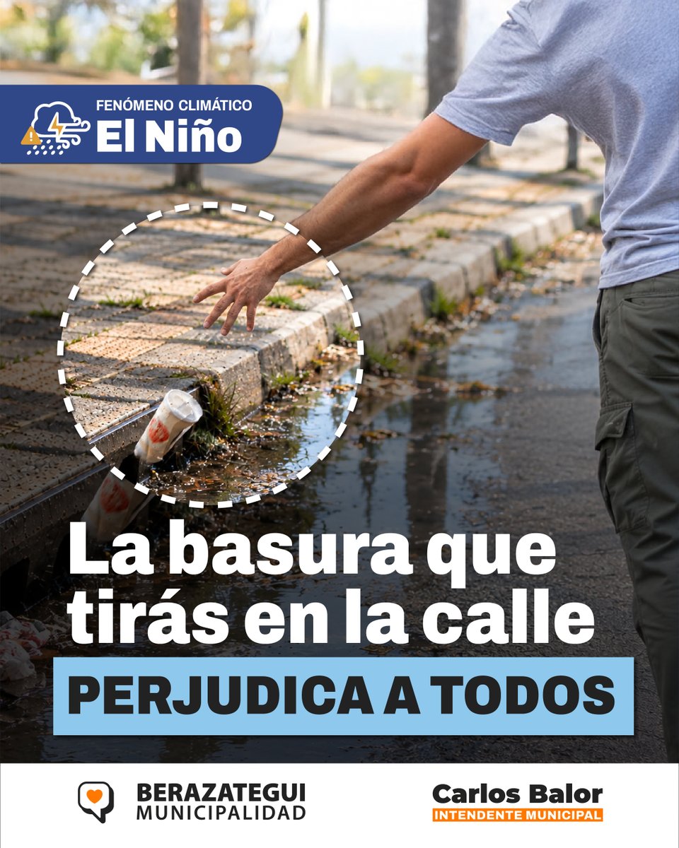 CarlosBalorBera's tweet photo. Frente a la posible llegada del fenómeno El Niño, en Berazategui estamos intensificando los trabajos de saneamiento y avanzando con obras hidráulicas para mejorar el escurrimiento del agua en los barrios. https://t.co/qIMSjcBIKK