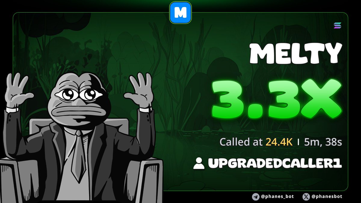 elitesolaccount's tweet photo. 3x on $MELTY

24NMPDy6XYcsecNxgTU64YUP2GgJmoty5L9Qo6tfYF6G https://t.co/KN7OUfgBVw