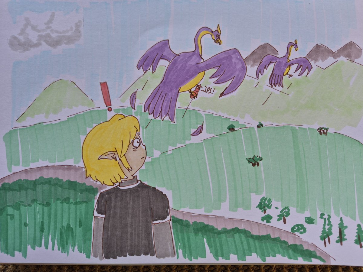 LizeAssep's tweet photo. Día 5: Los kargarocs capturan a Kaepora.
Hyrule resultó ser grande para alguien que no pasaba más allá del bosque.
#linktober #linktoberquest #linktober2026 https://t.co/xKTUh7dNkY