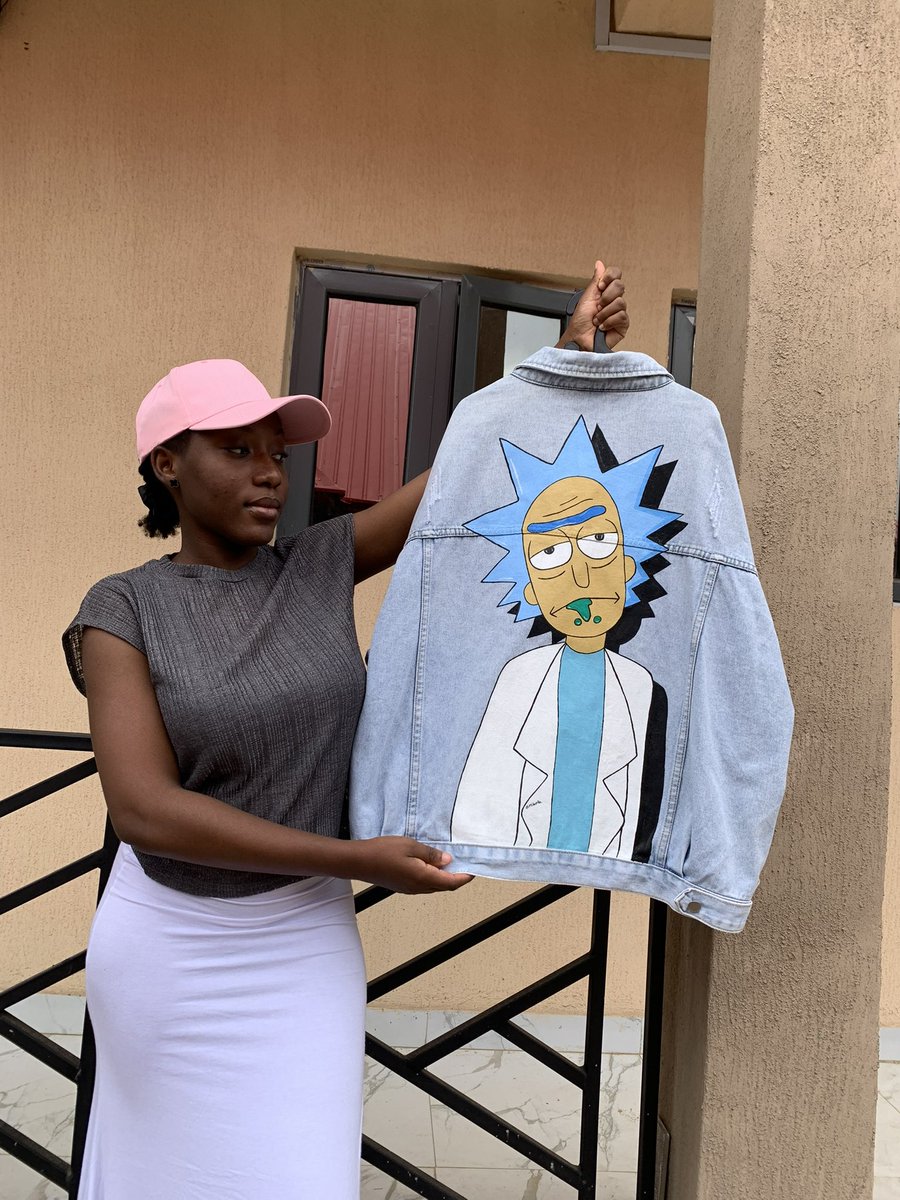 Midepella_'s tweet photo. I painted Rick on a jacket 🎨 https://t.co/sANAojHFIO