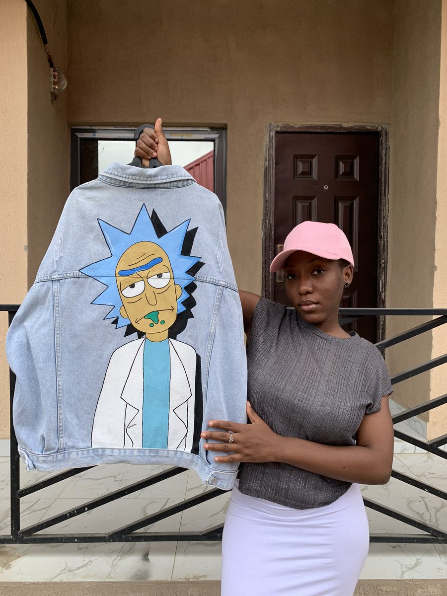 Midepella_'s tweet photo. I painted Rick on a jacket 🎨 https://t.co/sANAojHFIO