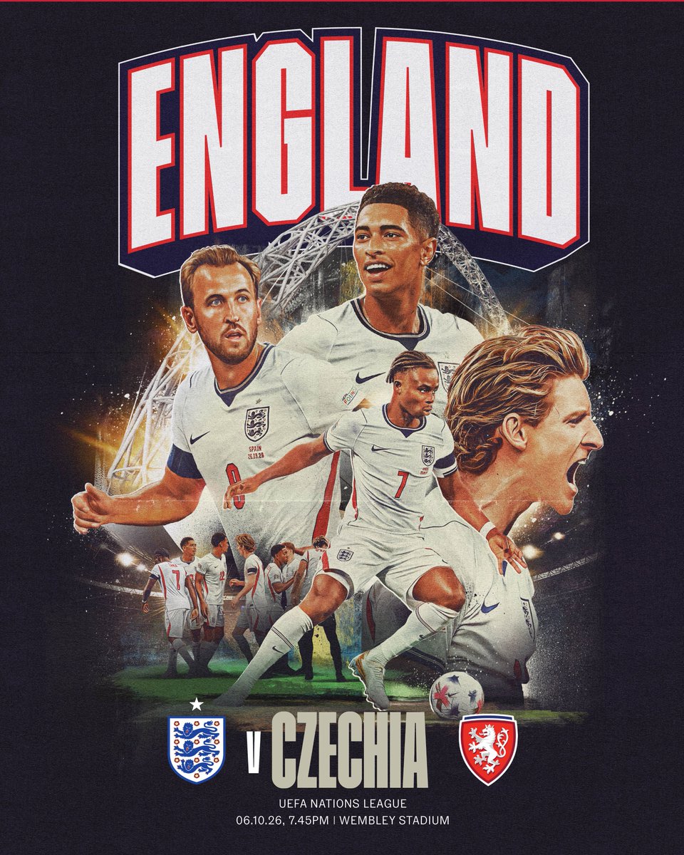 England's tweet photo. At home for our fourth and final #NationsLeague match of this camp 👊

Our #ThreeLions face Czechia at @WembleyStadium 🦁❤️ https://t.co/T2PltxeQpJ