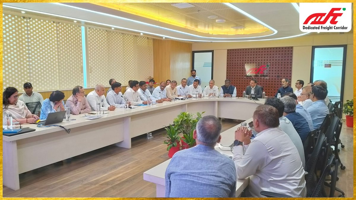 dfccil_india's tweet photo. Review Meeting | DFCCIL

Sh. Alok Tiwari, IRSE, Managing Director, DFCCIL, chaired a review meeting at the DFCCIL Corporate Office to take stock of the organisation’s key activities, ongoing works and operational priorities.

The meeting covered critical aspects of DFC operations, construction, maintenance, asset reliability, safety, project progress and overall organisational performance. The MD emphasised the need for a coordinated and outcome-oriented approach across all functions, with a clear focus on improving efficiency, reliability and productivity. Detailed discussion on the alignment of the proposed new East-West Dedicated Freight Corridor (EWDFC) and the way forward for its planning and development was also done.

Particular emphasis was laid on greater mechanisation and automation in maintenance, adoption of modern construction methodologies, use of pre-cast solutions, and wider deployment of AI and digital technologies to enhance asset performance and decision-making.

The MD also stressed the importance of strengthening knowledge management and institutional memory, including creation of a comprehensive digital repository of drawings and critical project data at the Corporate Office, with robust backup arrangements.

He called upon the officers to maintain a strong focus on quality, cost-effectiveness, timely execution and operational excellence, while leveraging technology and innovation to further strengthen DFCCIL’s capabilities.

#DFCCIL #DedicatedFreightCorridor #IndianRailways #Infrastructure #Development