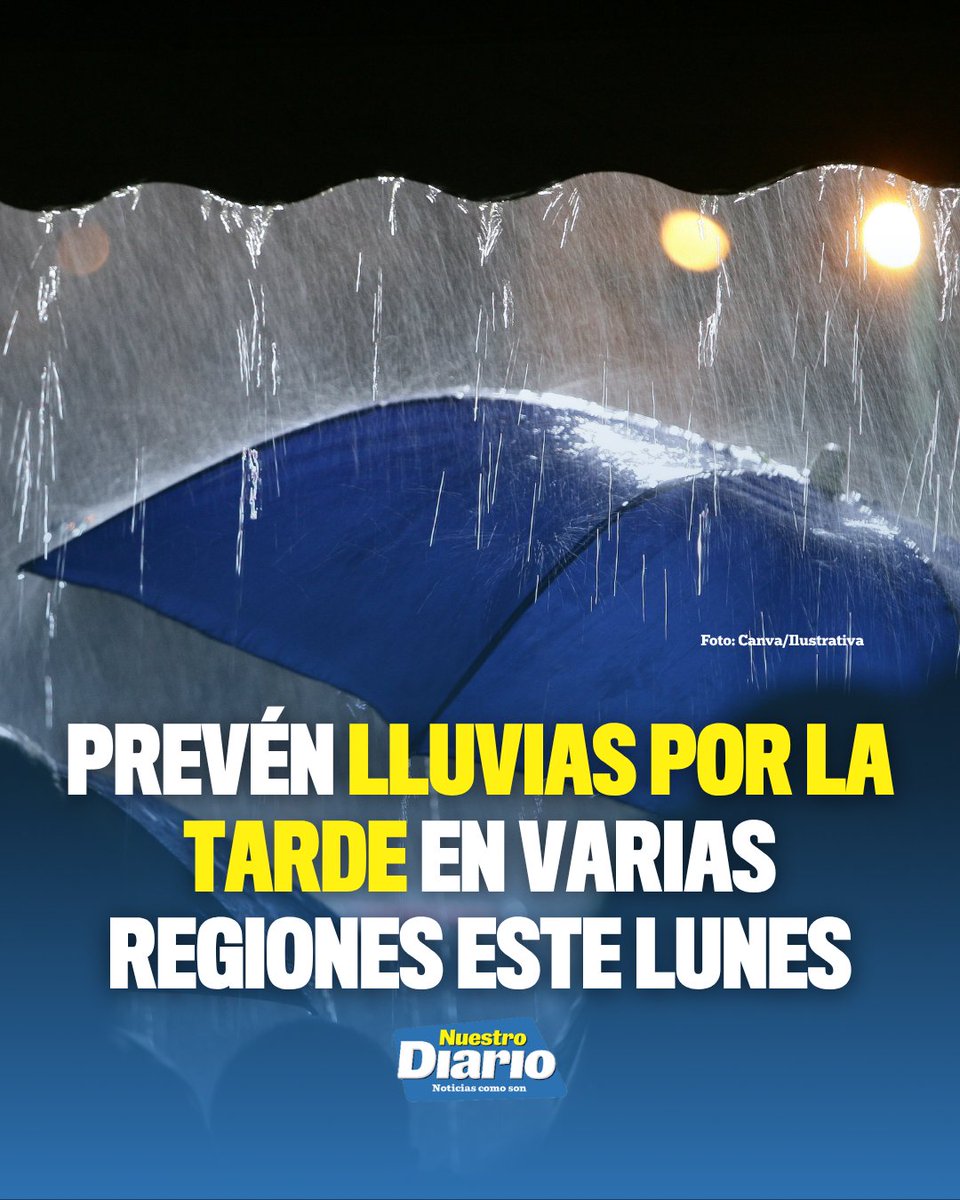 🌧️ PREVÉN LLUVIAS POR LA TARDE EN VARIAS REGIONES ESTE LUNES 🌧️ El ingreso de lluvias y actividad eléctrica se espera para la tarde y noche de este lunes e…