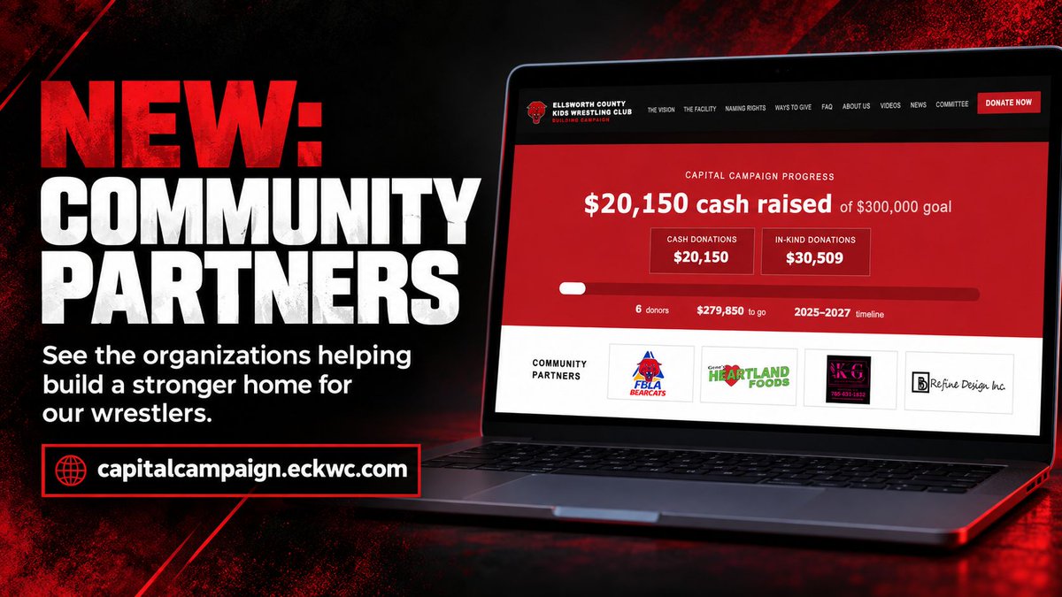 eckwrestling's tweet photo. Our new Community Partners section is live! See the local organizations helping build a stronger home for ECKWC wrestlers.

Interested in partnering? Reach out to discuss how your organization can help: https://t.co/FKzP97uPaG https://t.co/6AiPJNWvQ8