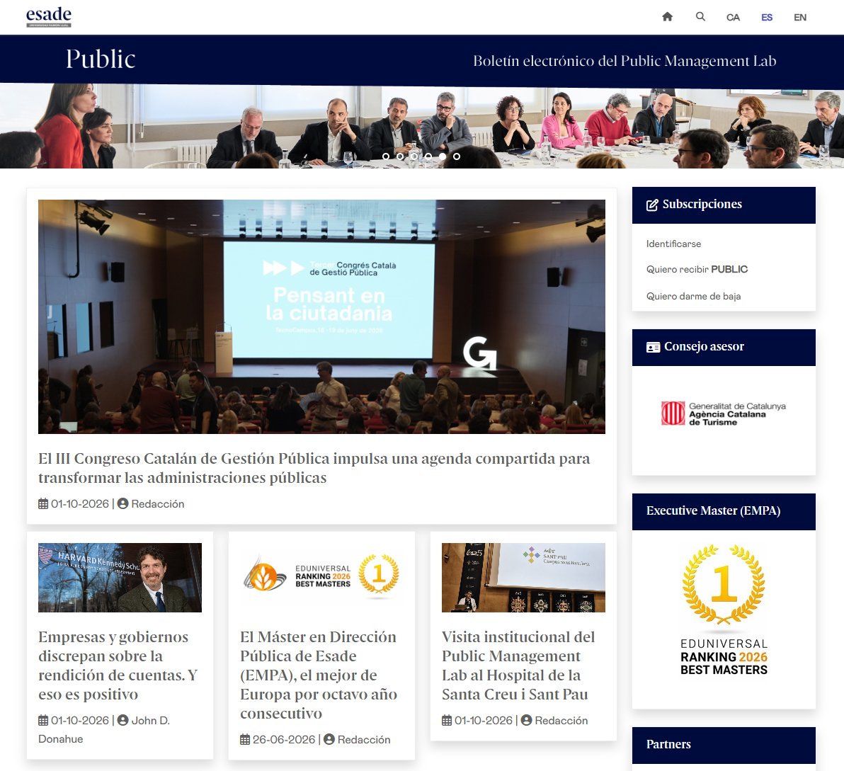 ESADEgov's tweet photo. ¡Nueva edición de PUBLIC, boletín del Public Management Lab! Visite (y regístrese gratis en) PUBLIC: https://t.co/nUZd4E5KQ5 https://t.co/JF8nfUWkrU