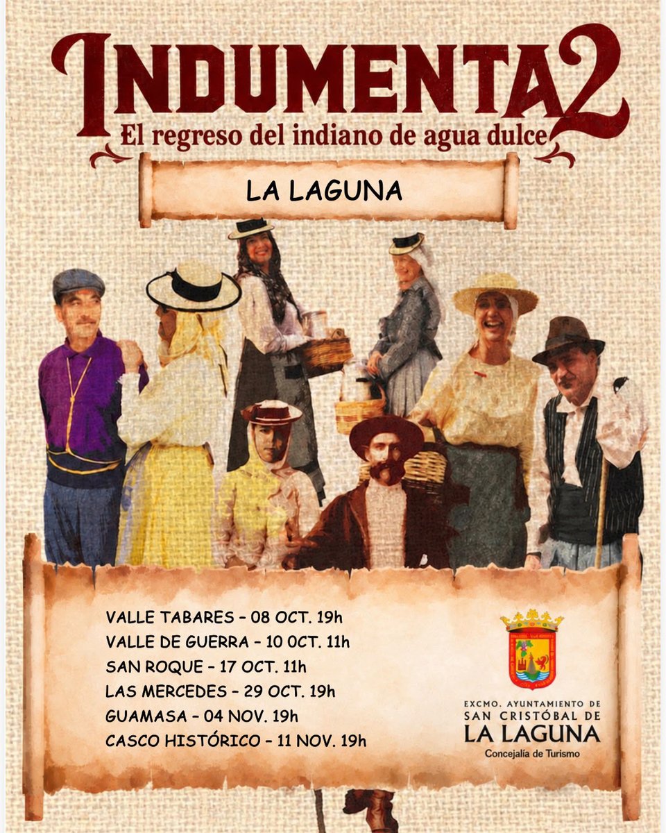 Turismo_LL's tweet photo. Durante cada visita se utilizará la indumentaria tradicional como hilo conductor para acercar a residentes y visitantes la historia, las costumbres y la identidad de La Laguna 🇮🇨

📍El calendario comenzará el jueves 8 de octubre, a las 19:00h, en Valle Tabares. https://t.co/2hcRxGA6bx