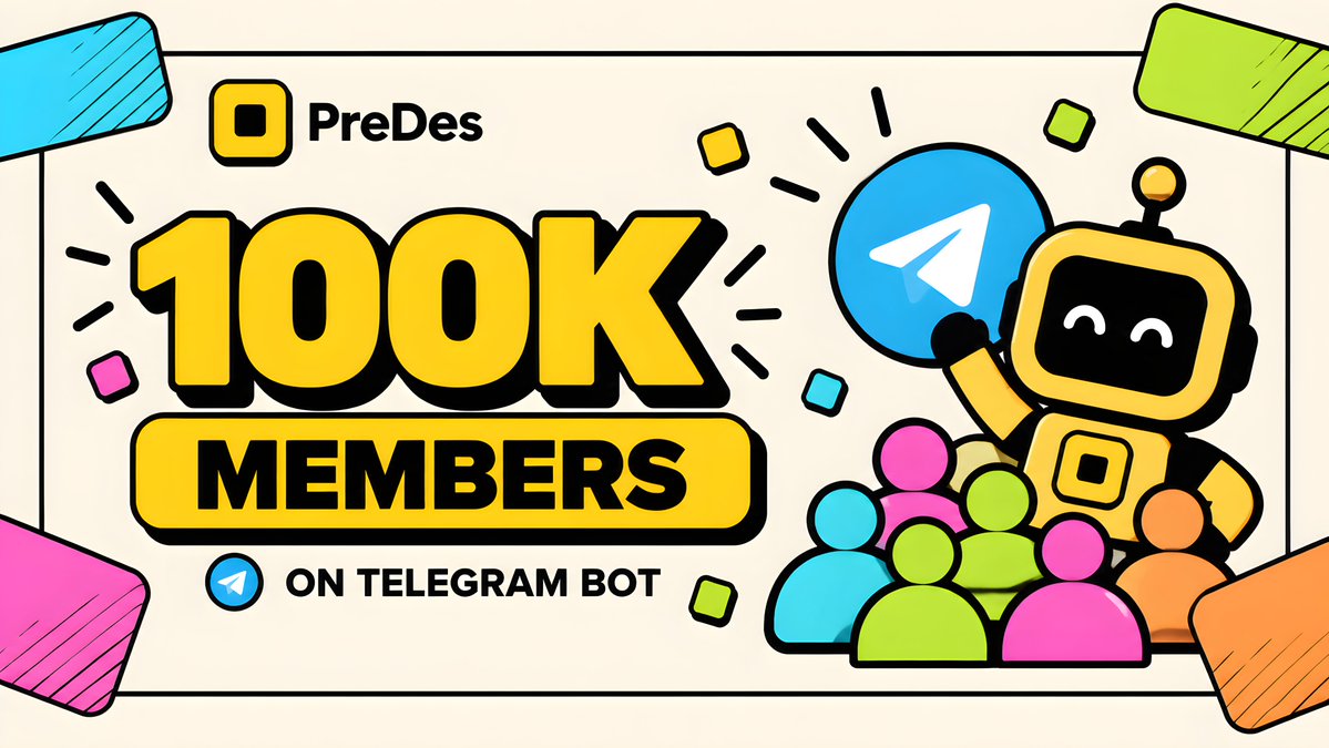 PreDesExchange's tweet photo. 🎉 100,000 Members Reached!

We’ve officially reached 100K members on the PreDes Telegram bot! 🚀

This milestone wouldn’t be possible without our amazing community. Thank you to everyone who has been mining, trading, completing tasks, and growing with PreDes.

Start Mining: https://t.co/uKQEZ4jOUo

🔥 100K is just the beginning.
The next milestone starts now.

Stay active. Stay tuned. More is coming. 🚀
Thank you, PreDes community! 💛