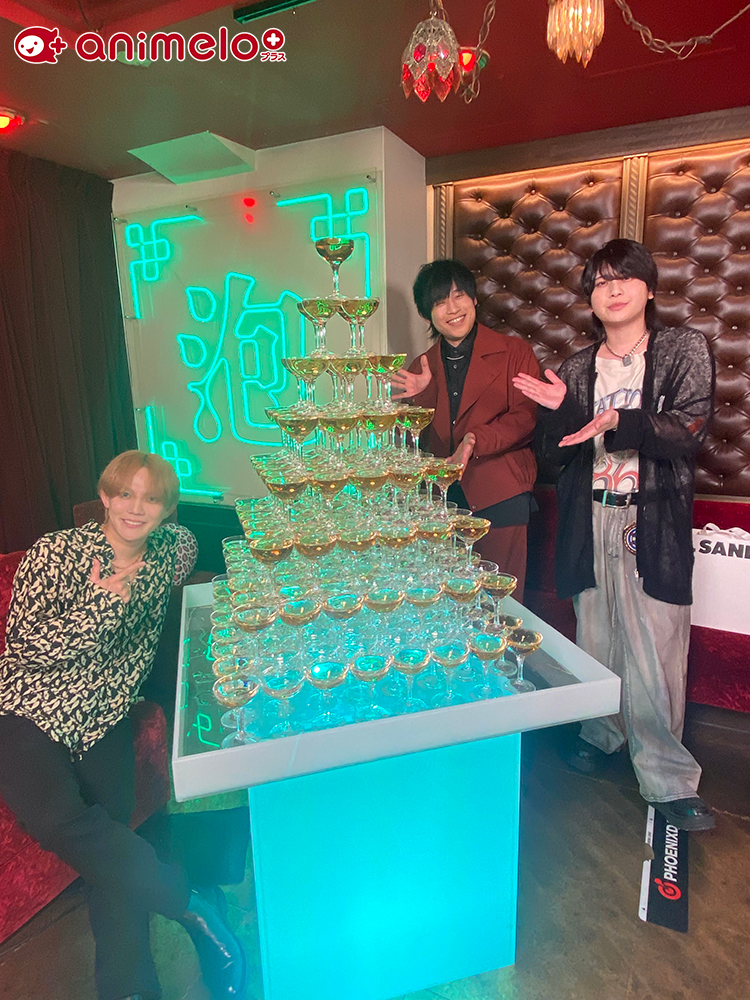 animelo_staff's tweet photo. ／
　ご視聴ありがとうございました🥂
　見逃し配信は11/5まで
＼

『#今井文也 の誕生日感謝祭 ～ 一緒に祝わねが？～
　supported by animelo』
ゲスト #岩崎諒太 #堂島颯人

速水奨さんの電話出演や、カラオケ・シャンパンタワーなど盛りだくさんでお届けしました🎂
今井さん改めてお誕生日おめでとうございました！

https://t.co/Z2KH1y2BrX