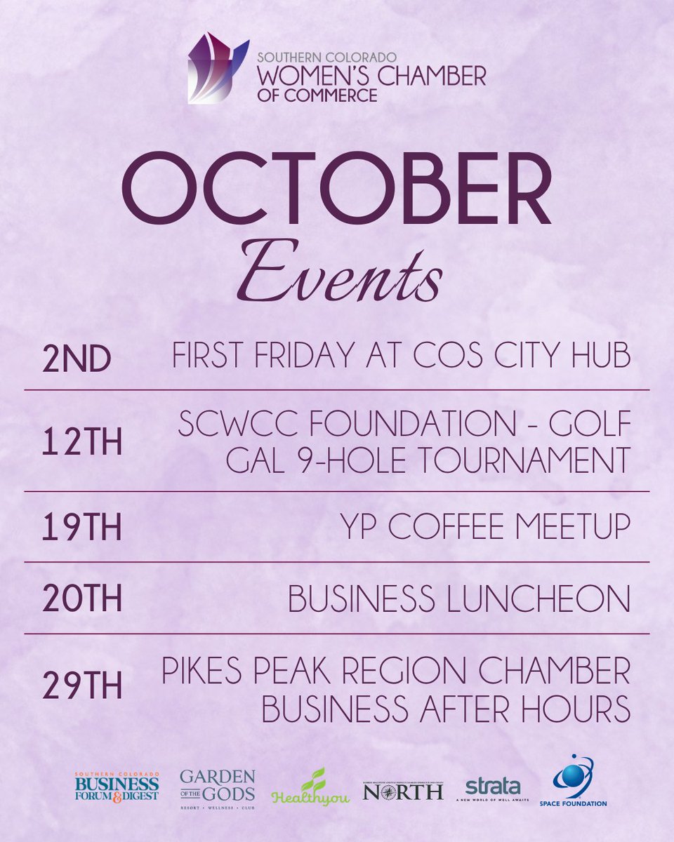 SCWCC's tweet photo. October is full of ways to connect, learn, and grow with SCWCC! Here is what is on the calendar this month.

#SCWCC #ColoradoSpringsBusiness https://t.co/NEvMBD3AbH