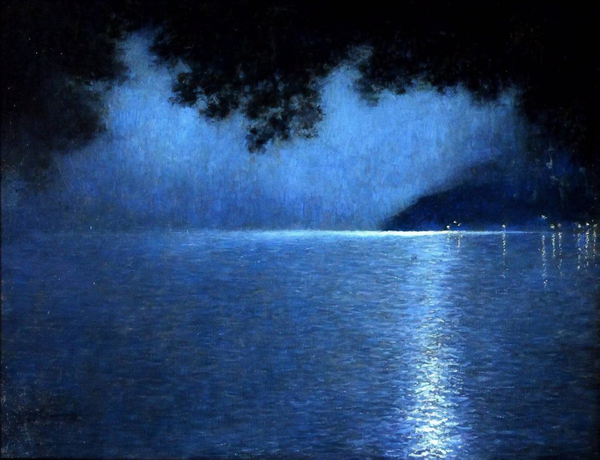 tittiscotti's tweet photo. Alphonse Levi - Durme,   
"Notte sul lago" https://t.co/3xZbC3GStR