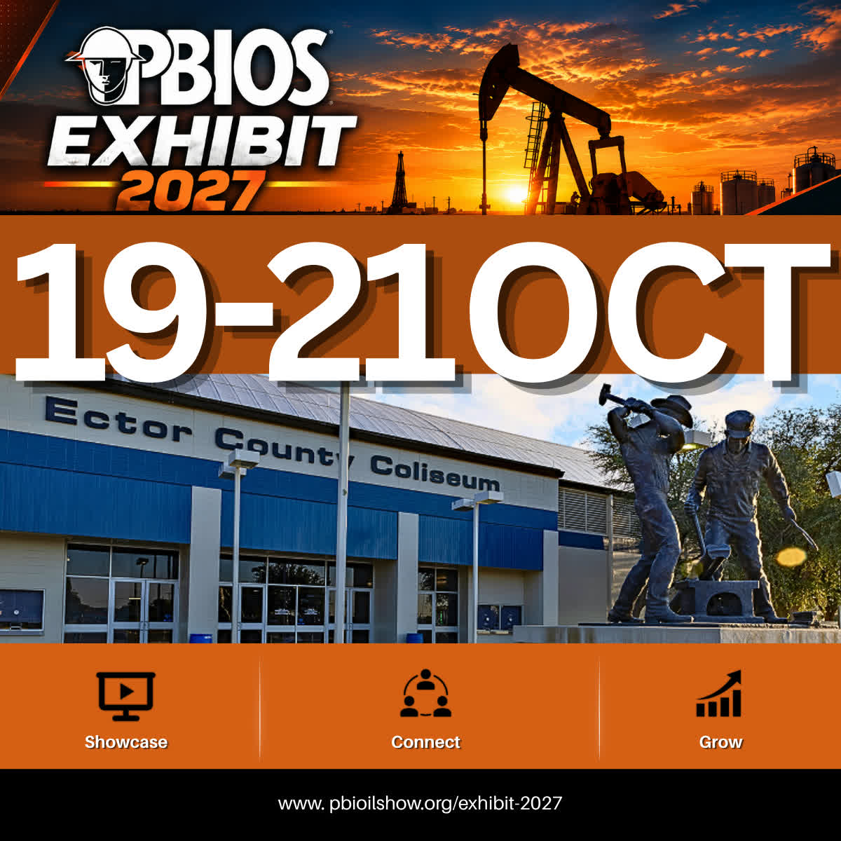 PBIOS's tweet photo. October 19–21. It's more than a date. It's your next opportunity to SHOWCASE, CONNECT and GROW.

PBIOS 2027 brings the oil and gas industry together in Od...
https://t.co/6brIe1xXN5

#PBIOS #PBIOS2027 #OilAndGas #PermianBasin #Oilfield #EnergyIndustry #OdessaTX #OilAndGasIndustry https://t.co/js1QtTXej9