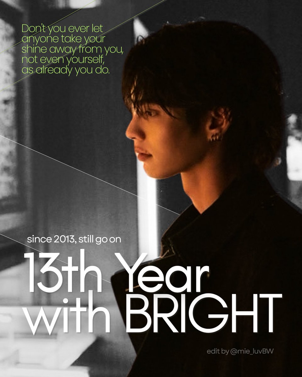mie_luvBW's tweet photo. 2026.10.06 #13thYearWithBright 
Happy 13th Anniversary in entertainment industry, @bbrightvc 🎉

I'm so proud of what you've done and many achievements. Your unwavering passion, dedication and the FAITH would have brought you here, and I'm sure they'll lead you to a brighter place!

Keep pursuing on the paths you believe in, keep shining bright for what you've dreamed of :)

Thank you for being you. I'm here for you as always ✌🏻🤍
#bbrightvc
