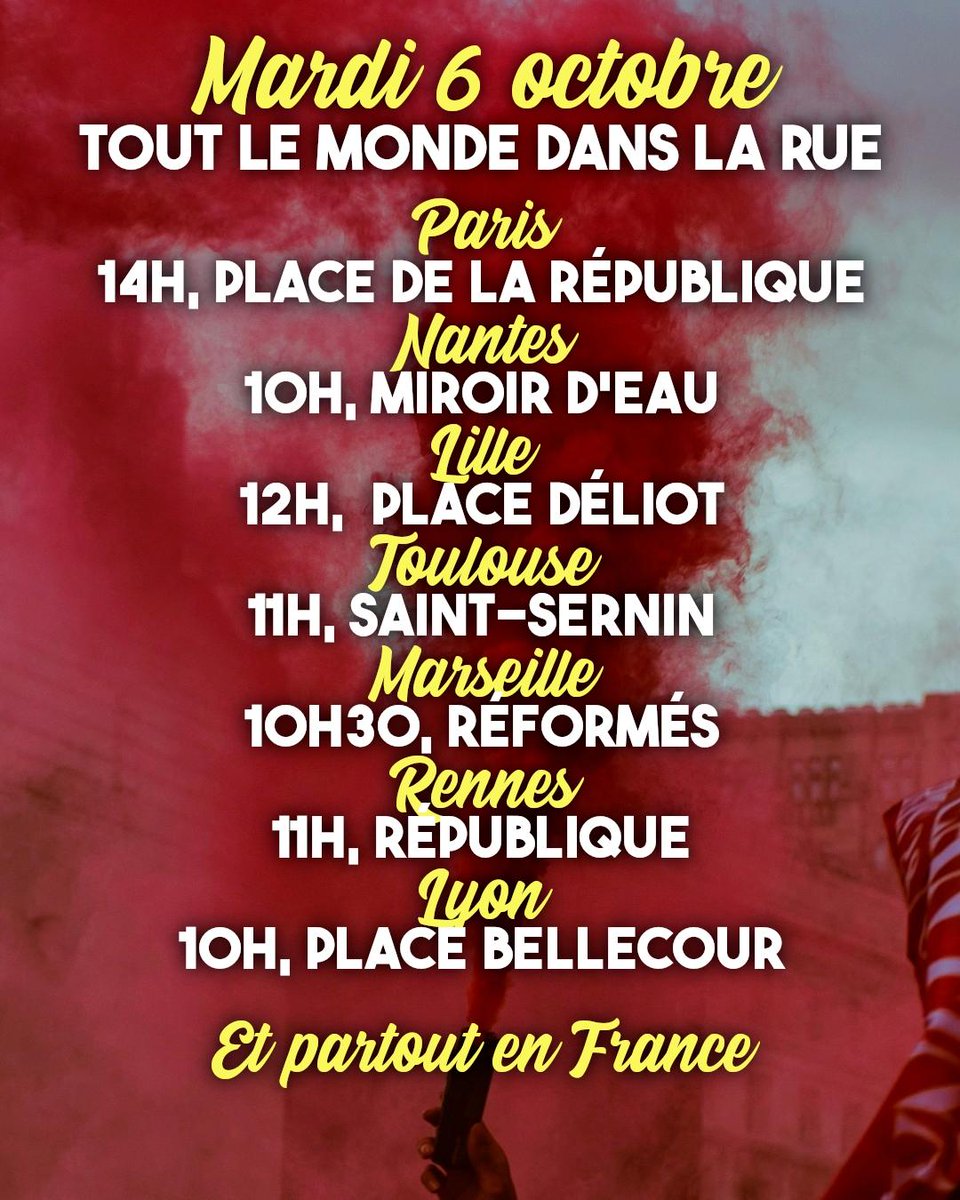 ContreAttaque_'s tweet photo. 💥 MARDI 6 OCTOBRE : TOUT LE MONDE DANS LA RUE

- Pour la jeunesse, contre les violences d’État, pour la victoire -

Après dix jours d'un soulèvement lycéen aussi inédit que flamboyant et d'une répression sans précédent, nous sommes au pied du mur. 

1/2 ⤵️ https://t.co/r92PONg1JI