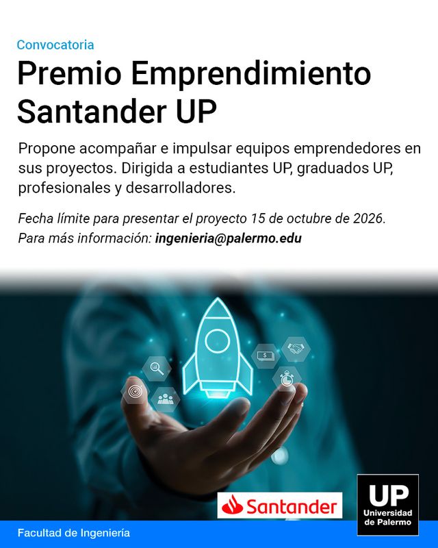 udepalermo's tweet photo. 🚀¿Tenés un emprendimiento con potencial para transformar una industria?

Convocatoria abierta 2026 del Premio Emprendimiento UP - Santander. ¡Tenés tiempo hasta el 15/10! 
Podés postular con una idea o un proyecto en marcha.

Conocé más📲 https://t.co/zZBZvuOxDq https://t.co/4RsAsyyqre