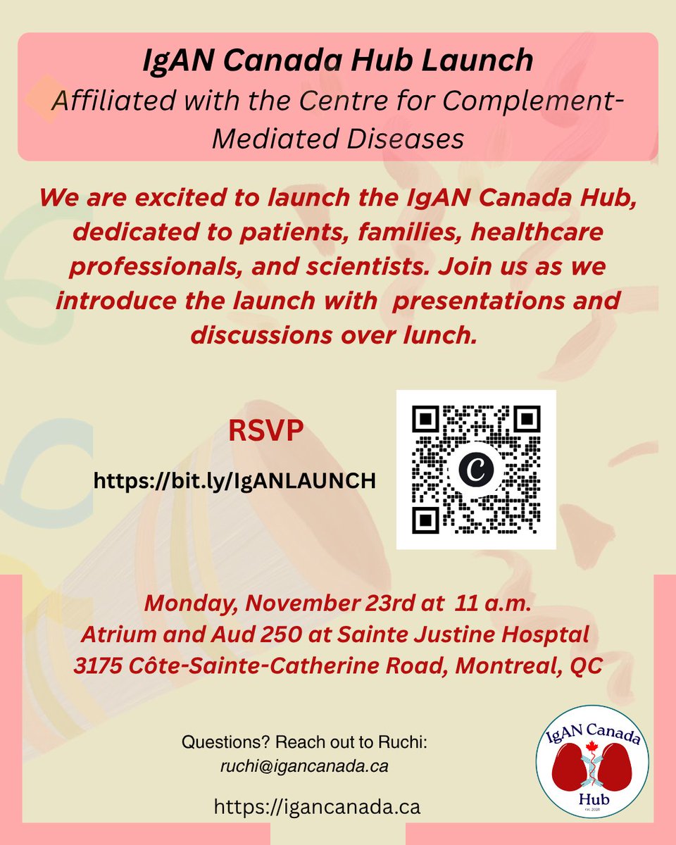 raredisorders's tweet photo. IgAN Canada Hub, co-founded by Ruchi Ambike and Dr. Alexandra Cambier, is excited to announce their launch!  This nonprofit is aimed at providing support, resources and advocacy to Canadians with IgAN. 

For more information visit: https://t.co/bCevj2olMv https://t.co/Q6OcJ8iaXl