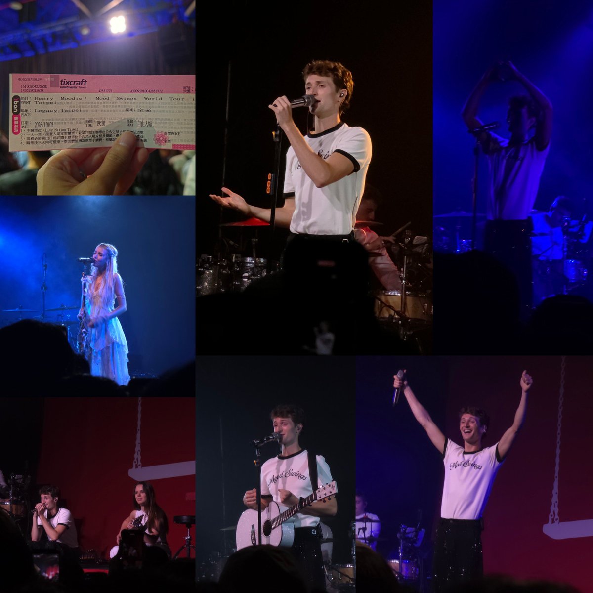 a3035mary's tweet photo. 20261005 Henry Moodie演唱會
沒有很早排隊，位子在10排靠右邊邊，開演前旁邊的粉絲往前鑽視野就受限了，只能怪自己不夠高，Henry一出來熟悉的感覺湧上，專輯同名歌曲開場，喜歡sunday morning輕快的曲風，MISS U終於聽到了，很多歌都好好聽，他也好可愛，不到一個半太短了啦！還要來台灣喔！ https://t.co/QokGUfFUf5