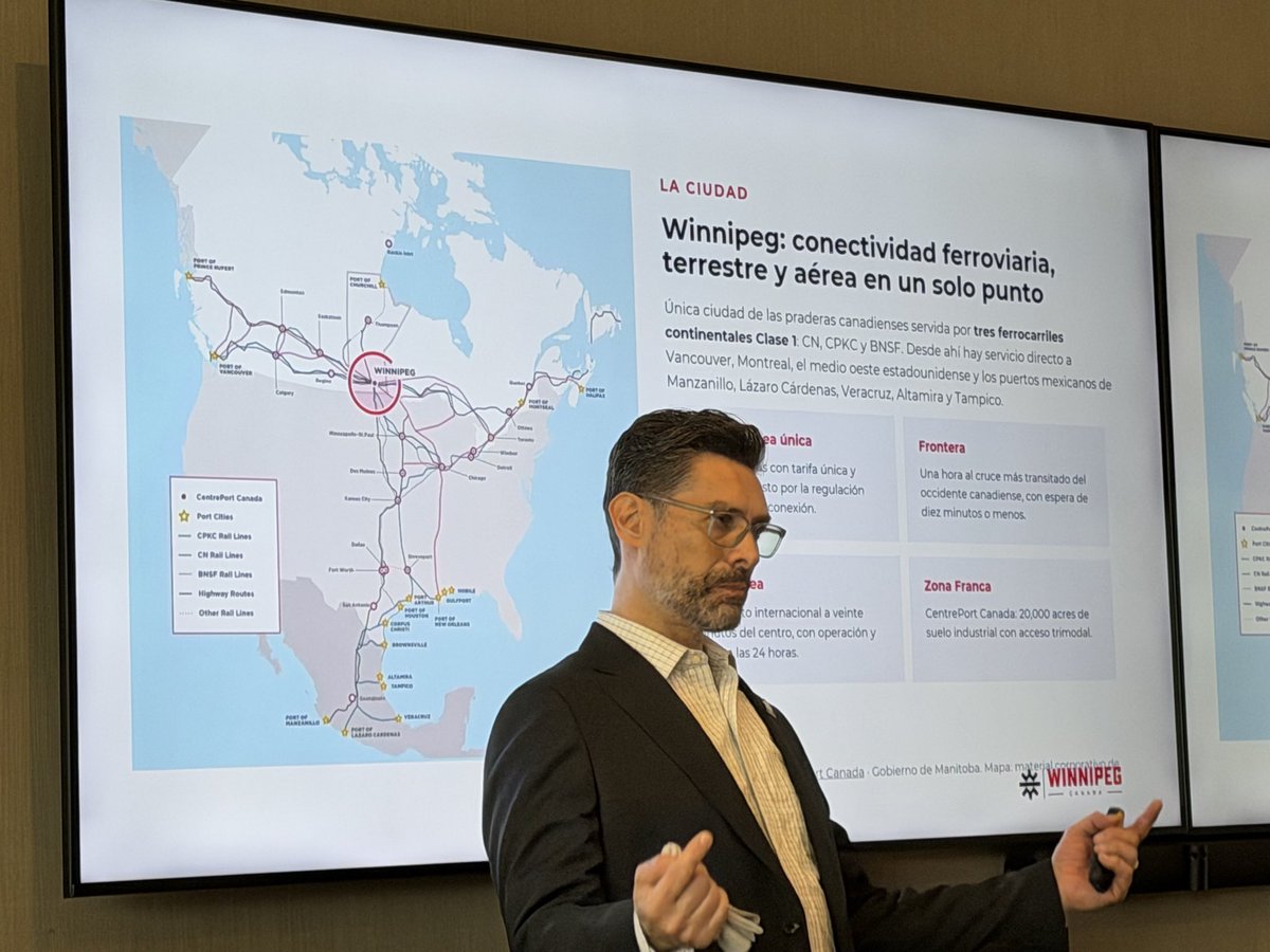 anfranzal's tweet photo. Excelente evento de la @canchammty sobre oportunidades comerciales, inversión y de conectividad que ofrece Winnipeg, Manitoba.
Gracias Martha Monge y Jorge Arrambide.
Cesar Bueno felicidades por tu presentación y encantados de seguir explorando oportunidades con COMCE Noreste. https://t.co/N7pCTKhXl2