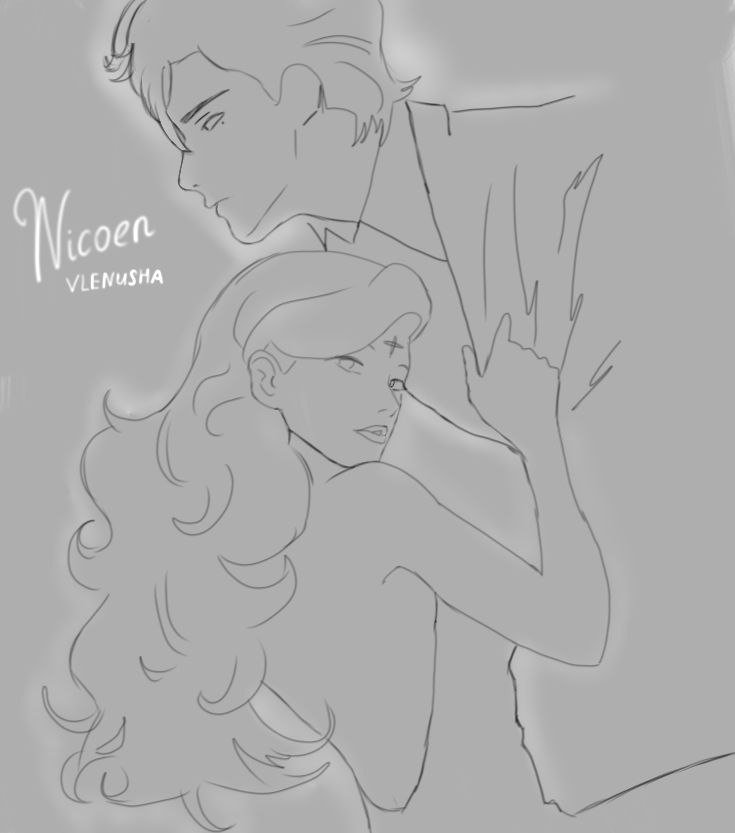 Vlenusha's tweet photo. “My dear boy, Lohen,” Nicole says.

Damn, I drew it really quickly. It looked better in my head.

#Nicole #Lohen #art | #Nicoen https://t.co/X8nJSW3UP4