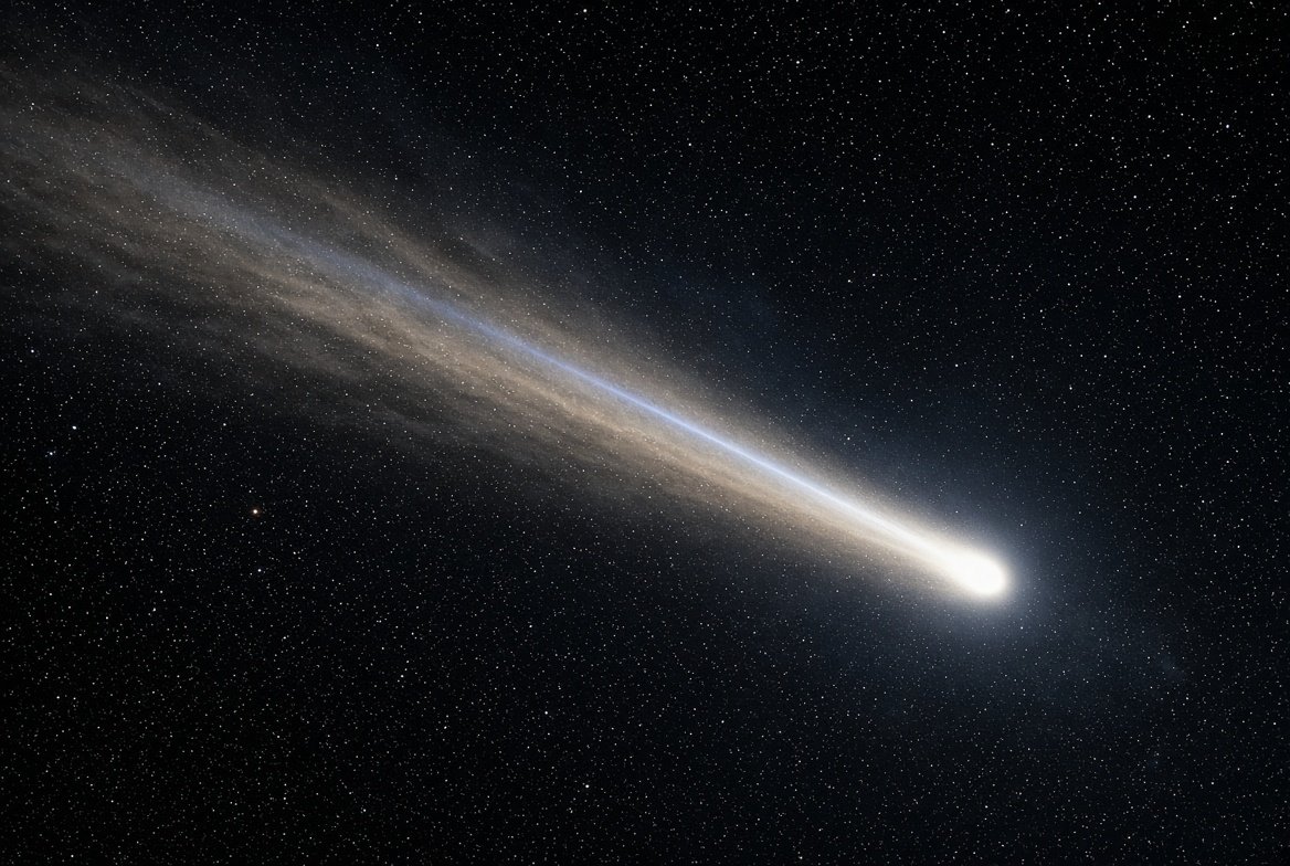 walawska's tweet photo. Comets are icy bodies from the outer solar system. When they near the Sun, gas and dust stream away to form the visible tail that always points outward. https://t.co/UKB5EvMXKA