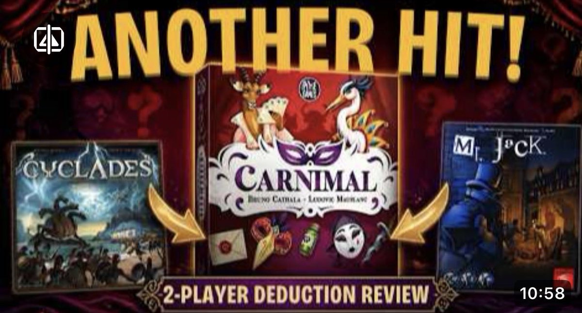 TheGameBoyGeek's tweet photo. Another hit by Bruno Cathala and Ludovic Maublanc!

Carnimal Board Game Review -
https://t.co/wDK6cCaUui https://t.co/KwcdFSaU3X