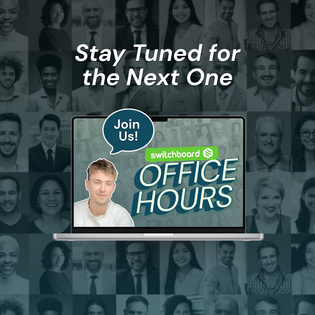 switchboardlive's tweet photo. 𝐎𝐜𝐭𝐨𝐛𝐞𝐫 𝐒𝐞𝐬𝐬𝐢𝐨𝐧
Participate live in our next office hours session! 
Stay tuned for more details. 👂🕐

#SwitchboardLive #LiveStreaming #OfficeHours https://t.co/we7LDkrCd9