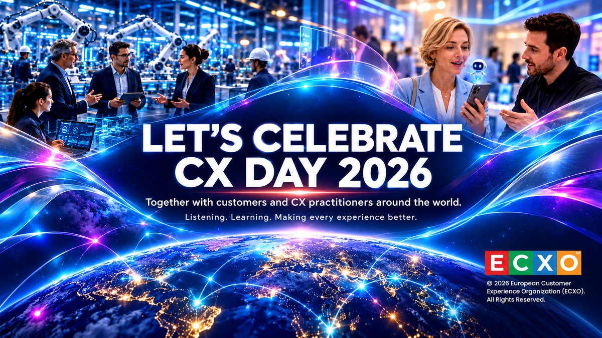 EuropeanCXOrg's tweet photo. 🎉 Happy CX Day 2026! 🎊 Today and every day, we celebrate our customers and the practitioners who listen, solve problems and make experiences better, every day. 🙌💙Stay connected with  🌐 https://t.co/RSWBxcKvYm #CXDay2026 #CustomerExperience #ExperienceInnovation #cxday https://t.co/SPoTsGMc2B